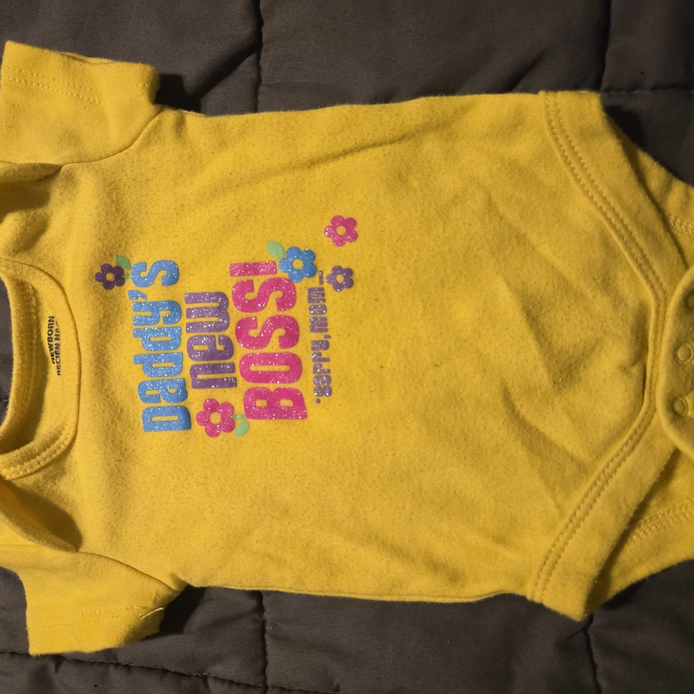 Yellow Baby Onesie with Colorful Print